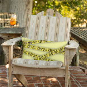 Keep out stay away do not cross police tape 3d lumbar cushion
