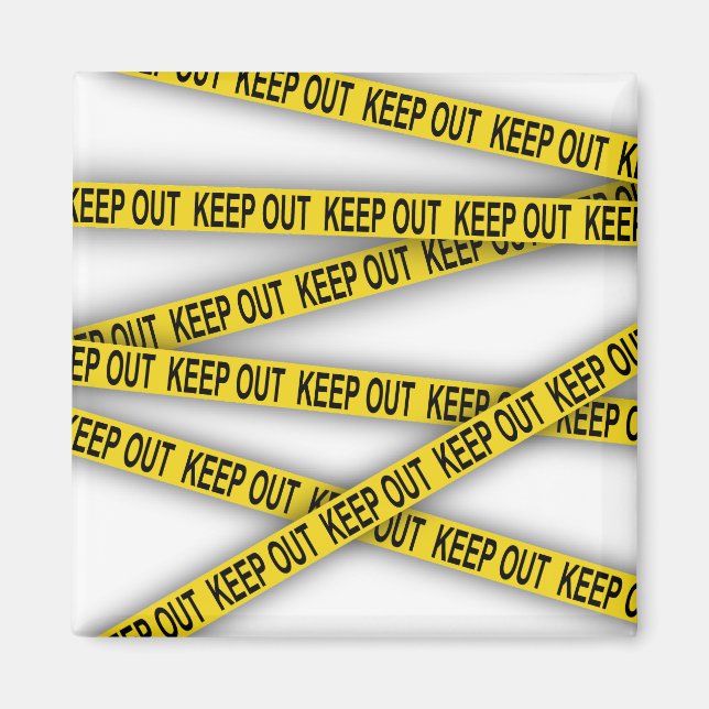 Keep out stay away do not cross police tape 3d magnet (Front)
