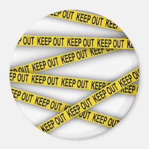 Keep out stay away do not cross police tape 3d magnet