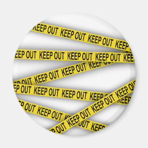 Keep out stay away do not cross police tape 3d magnet