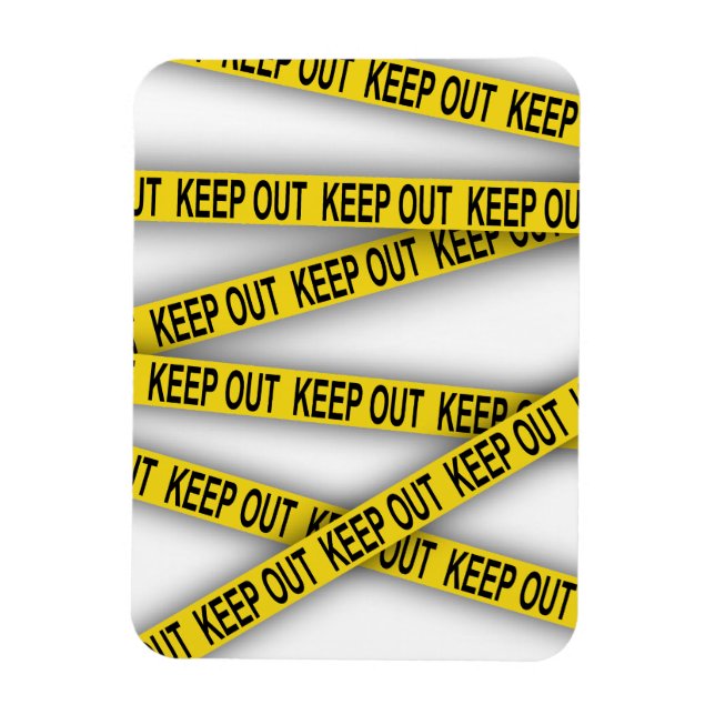 Keep out stay away do not cross police tape 3d magnet (Vertical)