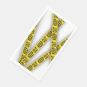 Keep out stay away do not cross police tape 3d napkin