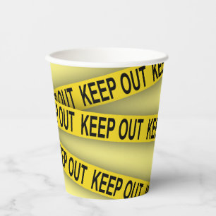 Keep out stay away do not cross police tape 3d paper cups