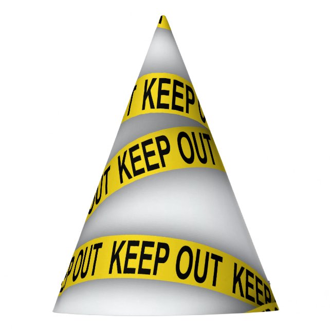 Keep out stay away do not cross police tape 3d party hat (Front)
