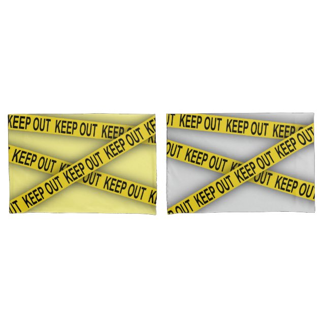 Keep out stay away do not cross police tape 3d pillowcase (Front-Set)