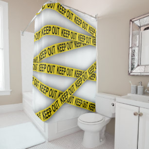 Keep out stay away do not cross police tape 3d shower curtain