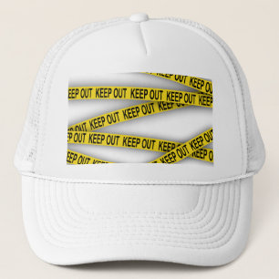 Keep out stay away do not cross police tape 3d trucker hat
