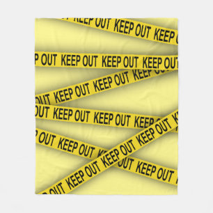 Keep out stay away do not cross police tape fleece blanket