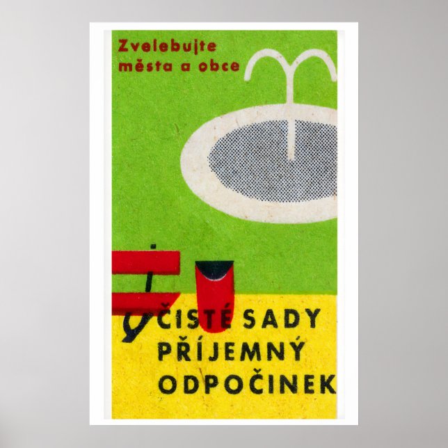 Keep Parks Clean - Matchbox Print - Czech Wall Art (Front)