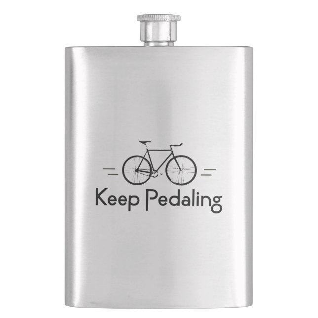 Keep Pedaling Bikes Hip Flask (Front)
