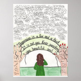 Keep Persisting (Depression) 18x24 Poster