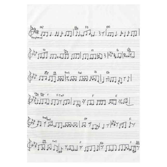Keep Promise Handwritten Sheet Music Tablecloth (Front)