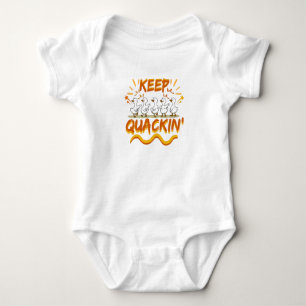 Keep Quackin' (Dancing) Funny Duck Pun Baby Bodysuit