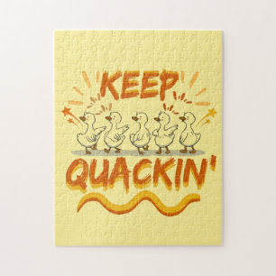 Keep Quackin' (Dancing) Funny Duck Pun Jigsaw Puzzle