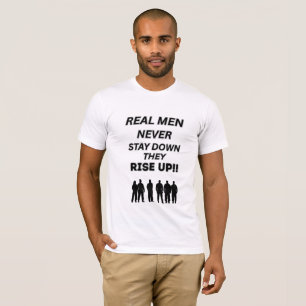 KEEP RISING!  REAL MEN WHITE BLACK TRI-BLEND T-Shirt