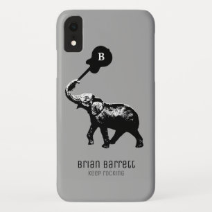 Keep rocking, elephant with guitar iPhone XR case