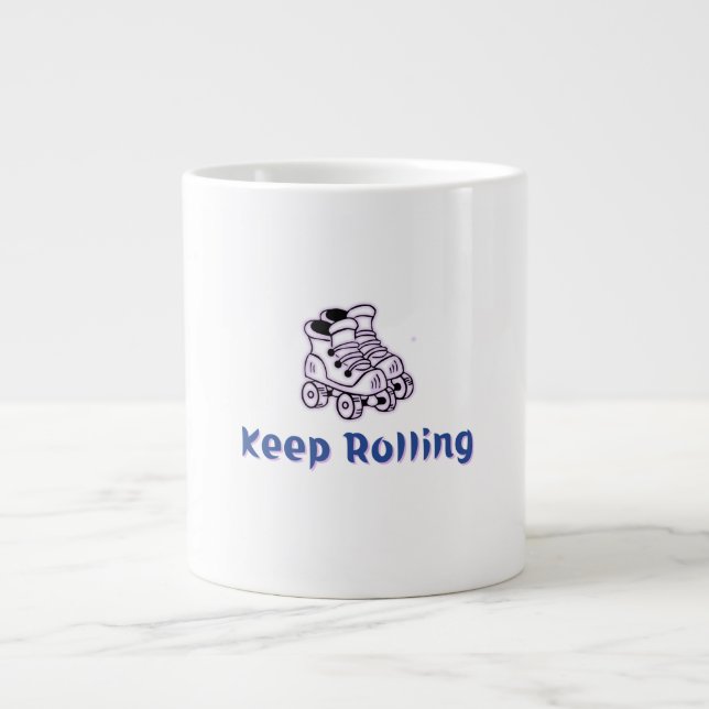 Keep Rolling Retro Skates Large Coffee Mug (Front)