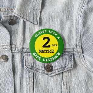 Keep Safe Distance 2m Apart - Social Distancing 7.5 Cm Round Badge