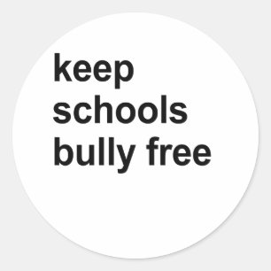 keep schools bully free classic round sticker