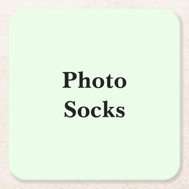 Keep Scrolling to See These Photo Socks Square Paper Coaster (Front)