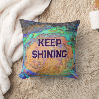Keep Shining Colourful Abstract Mosaic Cushion