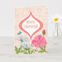 Keep Shining! Peach Floral Garden Encouragement