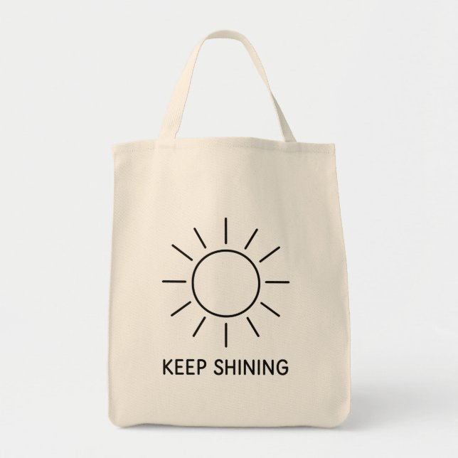 Keep Shining Sun Design Tote Bag (Front)