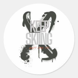 Keep Skiing Classic Round Sticker
