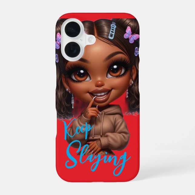 Keep Slaying CHIBI DOLL iPhone 16 Case (Back)