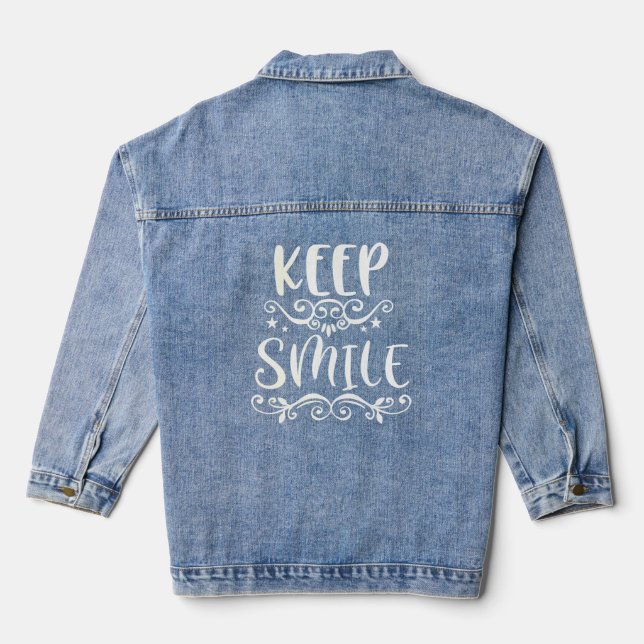 Keep Smile Teach Denim Jacket (Back)