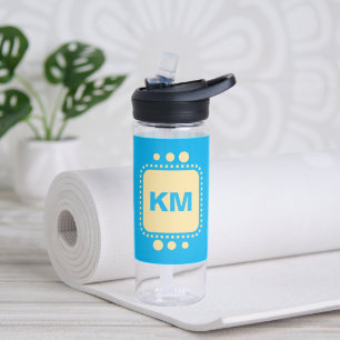 Keep smiling add initials sky blue yellow CamelBak Water Bottle