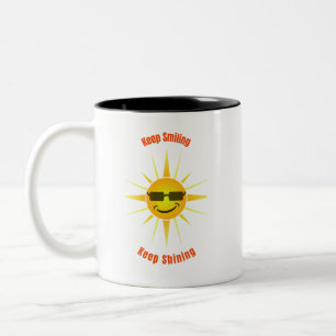 Keep Smiling and Keep Shining Two-Tone Coffee Mug