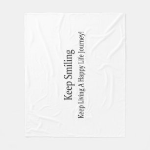 "Keep Smiling" Cute Design. Buy Now Fleece Blanket