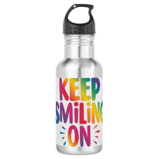 keep smiling on 532 ml water bottle