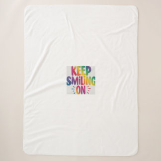 keep smiling on sherpa blanket