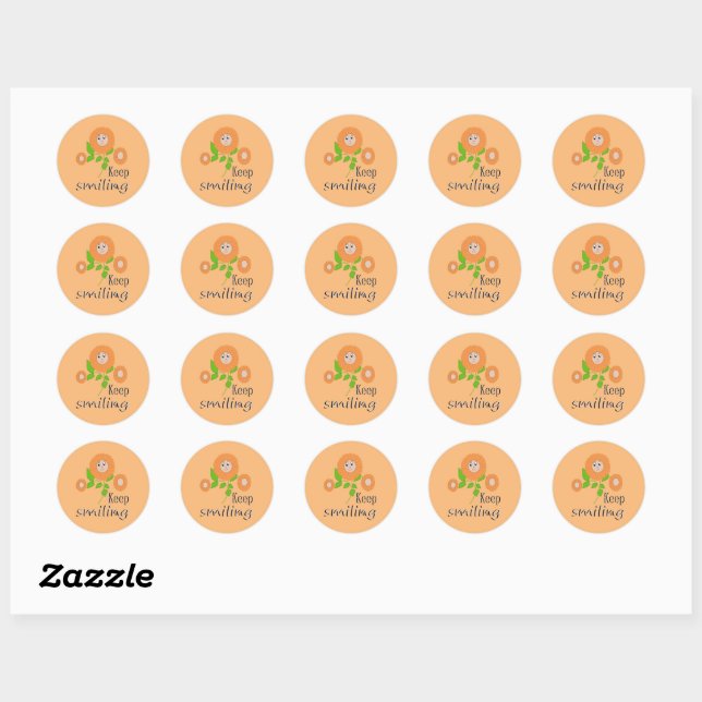 Keep Smiling Post-it Notes Classic Round Sticker (Sheet)