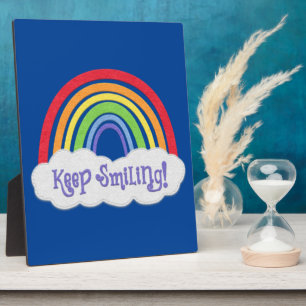 Keep Smiling!   Rainbow with Cloud   You Customise Plaque