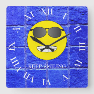 Keep Smiling Square Wall Clock