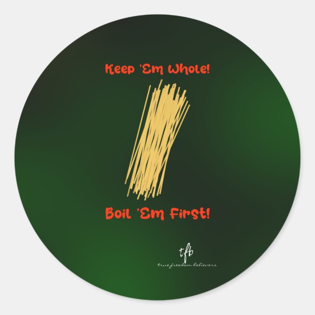 Keep Spaghetti Whole Christmas Classic Round Sticker (Front)
