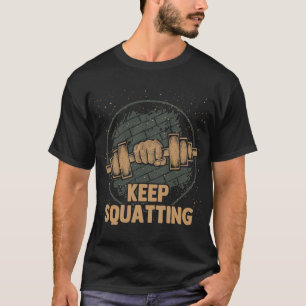 Keep Squatting Funny Workout Humour Gym Fitness Sa T-Shirt