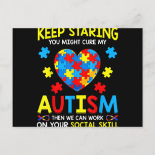 Keep Staring You Might Cure My Autism Holiday Postcard