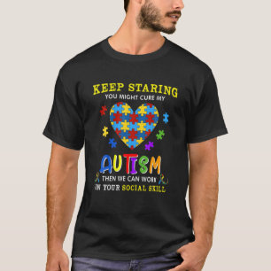 Keep Staring You Might Cure My Autism Puzzle April T-Shirt