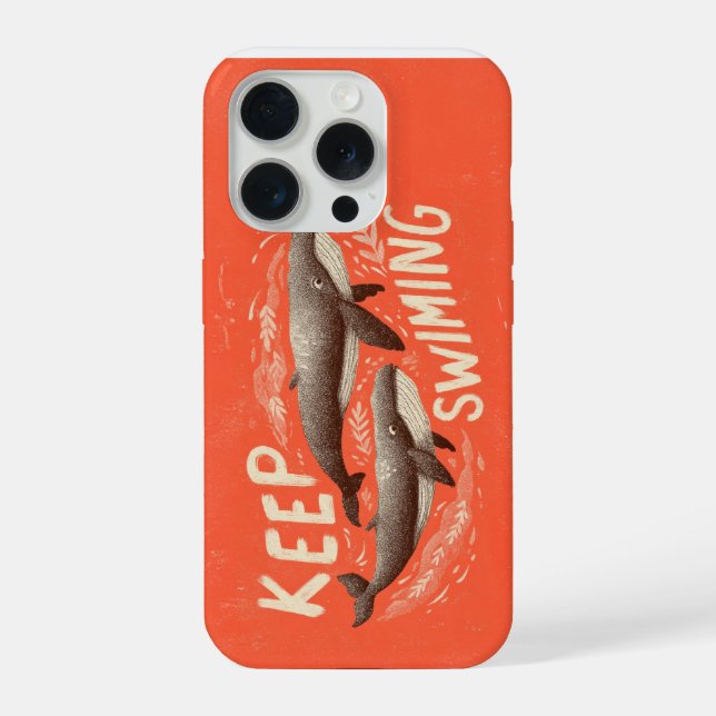 Keep Swimming Whales iPhone Case (Back)