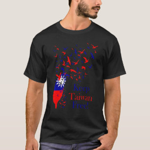 Keep Taiwan Free Taiwanese Flag With Birds Men Wom T-Shirt