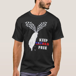Keep Taiwan Free With Peace Birds Flying Out T-Shirt