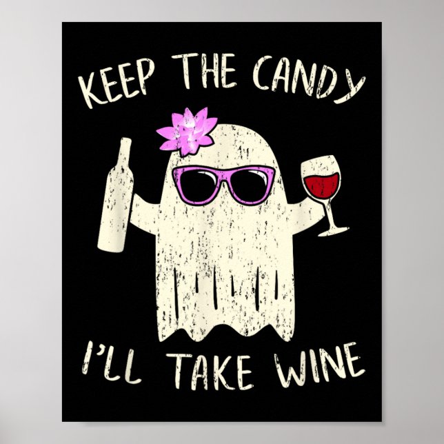 Keep The Candy Fun Halloween Ghost Costume Women  Poster (Front)