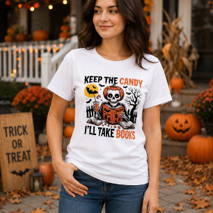 Keep The Candy I'll Take Books Halloween Tri-Blend Shirt