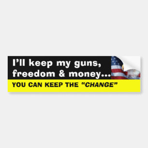 KEEP THE CHANGE BUMPER STICKER