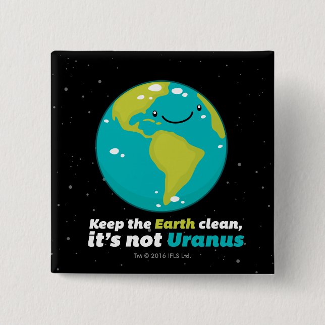 Keep The Earth Clean 15 Cm Square Badge (Front)