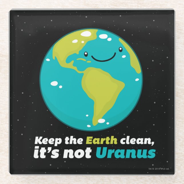 Keep The Earth Clean Glass Coaster (Front)